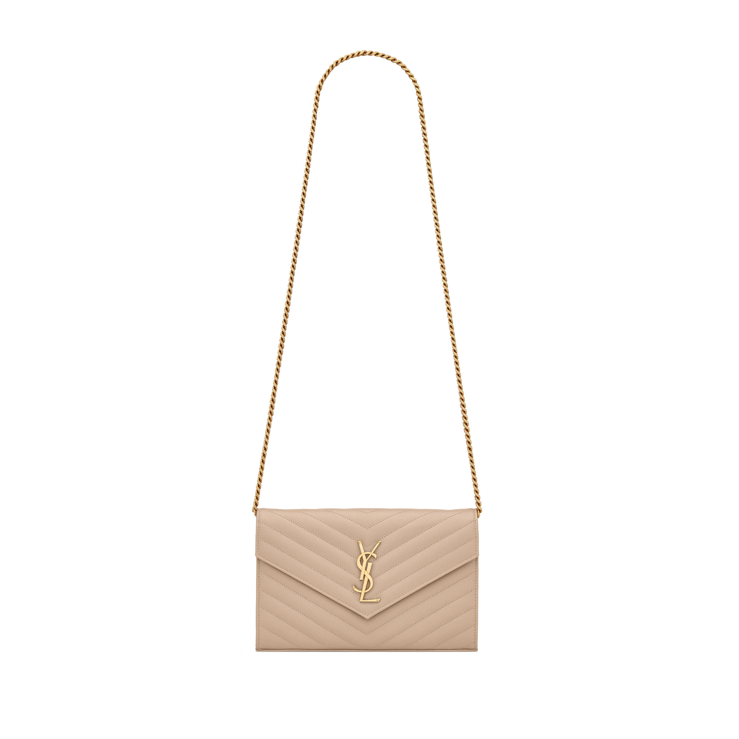 YSL CASSANDRE MATELASSÉ IN GRAIN DE POUDRE EMBOSSED LEATHER 377828 (22.5*14*4cm)